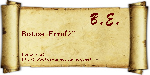 Botos Ernő névjegykártya